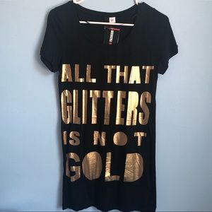 H&M ‘All That Glitters Is Not Gold’ Tunic T-Shirt